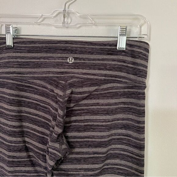 Lululemon Wunder Under BSG Black Stripes Galore Crop Leggings Rare Print 6 - Picture 10 of 11